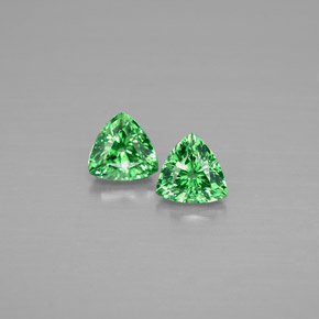 0.59 ct Green Tsavorite Garnet Gemstone, Tsavorite Garnet Gem in Trillion Facet Shape for Sale.