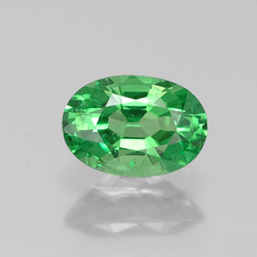 0.64 ct Green Tsavorite Garnet Gemstone, Tsavorite Garnet Gem in Oval Facet Shape for Sale.