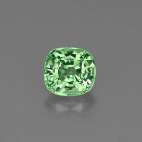 0.53 ct Green Tsavorite Garnet Gemstone, Tsavorite Garnet Gem in Cushion-Cut Shape for Sale.