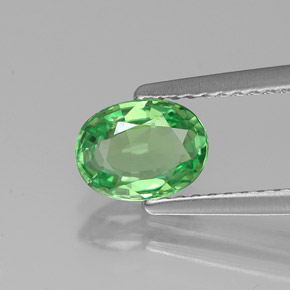 0.89 ct Green Tsavorite Garnet Stone, Natural Tsavorite Garnet in Oval Facet Shape for Sale
