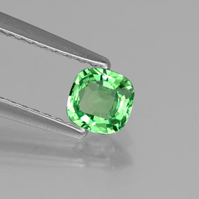 0.44 ct Green Tsavorite Garnet Stone, Natural Tsavorite Garnet in Cushion-Cut Shape for Sale