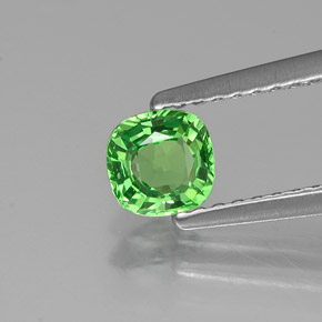 0.48 ct Green Tsavorite Garnet Gemstone, Tsavorite Garnet Gem in Cushion-Cut Shape for Sale.