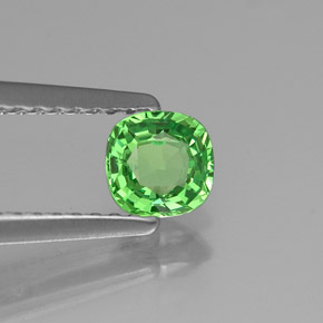 0.48 ct Green Tsavorite Garnet Stone, Natural Tsavorite Garnet in Cushion-Cut Shape for Sale