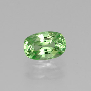 0.54 ct Green Tsavorite Garnet Gemstone, Tsavorite Garnet Gem in Cushion-Cut Shape for Sale.