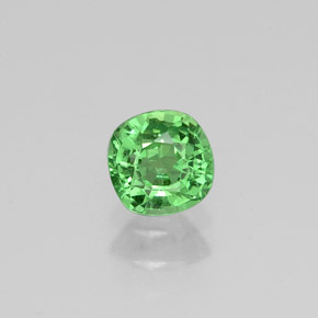 0.48 ct Green Tsavorite Garnet Gemstone, Tsavorite Garnet Gem in Cushion-Cut Shape for Sale.