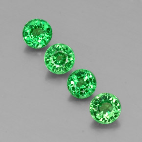 2.08 ct Green Tsavorite Garnet Gemstone, Tsavorite Garnet Gem in Round Facet Shape for Sale.