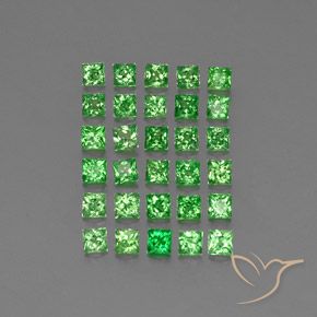 2.38 ctw Green Tsavorite Garnet Stones, Natural Tsavorite Garnet in Princess-Cut Shape for Sale