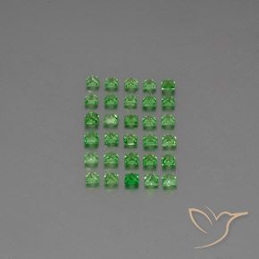 Tsavorite Garnet Gemstones in 2.3 x 2.3 mm Size for Sale, Tsavorite Garnet Stones in Medium Green Color
