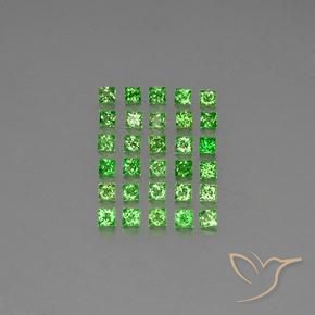2.42 ct Princess Cut Tsavorite Garnet, 2.3 x 2.2 mm From Tanzania, Photo A
