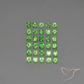 2.67 ct Princess Cut Tsavorite Garnet, 2.3 x 2.3 mm From Tanzania, Photo A