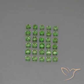 Tsavorite Garnet Gemstones in 2.3 x 2.3 mm Size for Sale, Tsavorite Garnet Stones in Lively Green Color