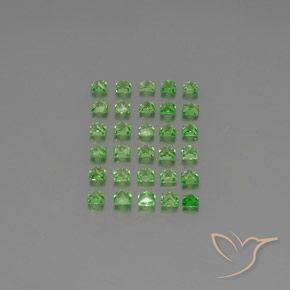 Tsavorite Garnet Gemstones in 2.4 x 2.3 mm Size for Sale, Tsavorite Garnet Stones in Medium Green Color