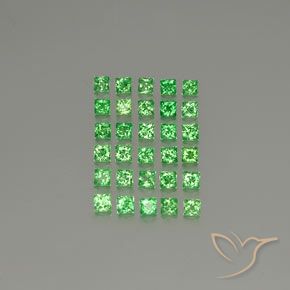 2.81 ct Princess Cut Tsavorite Garnet, 2.3 x 2.3 mm From Tanzania, Photo A