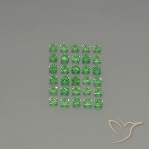 Tsavorite Garnet Gemstones in 2.3 x 2.2 mm Size for Sale, Tsavorite Garnet Stones in Bright Green Color
