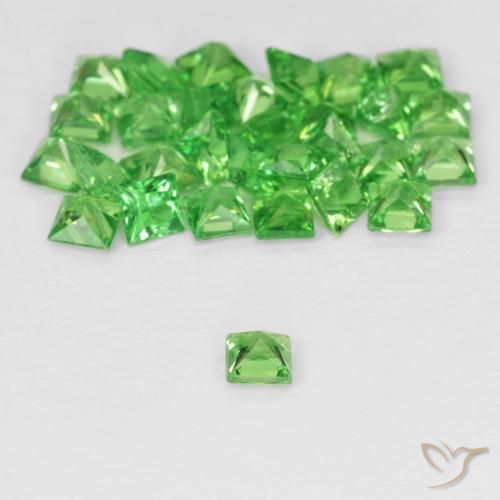 Tsavorite Garnet Gemstones in 2.3 x 2.3 mm Size for Sale, Tsavorite Garnet Stones in Bright Green Color