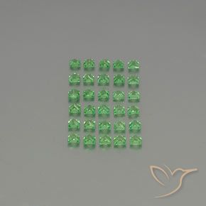Tsavorite Garnet Gemstones in 2.4 x 2.4 mm Size for Sale, Tsavorite Garnet Stones in Medium Green Color