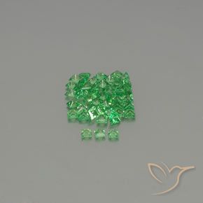 Tsavorite Garnet Gemstones in 2 x 2 mm (calibrated) Size for Sale, Tsavorite Garnet Stones in Bright Green Color