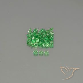 Tsavorite Garnet Gemstones in 2.1 x 2.1 mm Size for Sale, Tsavorite Garnet Stones in Electric Green Color
