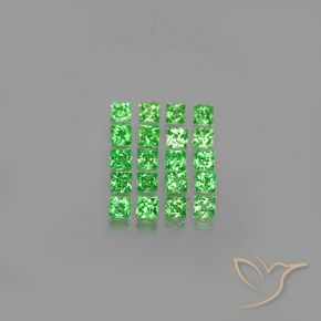 1.31 ct Princess Cut Tsavorite Garnet, 2.1 x 2.1 mm From Tanzania, Photo A
