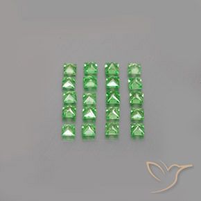 Tsavorite Garnet Gemstones in 2.1 x 2.1 mm Size for Sale, Tsavorite Garnet Stones in Electric Green Color