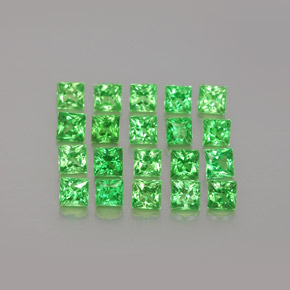 1.41 ct Green Tsavorite Garnet Stone, Natural Tsavorite Garnet in Princess-Cut Shape for Sale