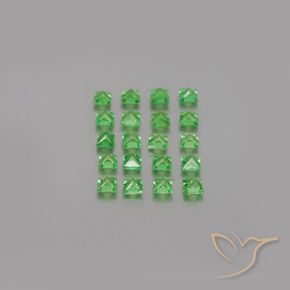 Tsavorite Garnet Gemstones in 2.2 x 2.2 mm Size for Sale, Tsavorite Garnet Stones in Bright Green Color