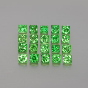 1.34 ct Green Tsavorite Garnet Stone, Natural Tsavorite Garnet in Princess-Cut Shape for Sale