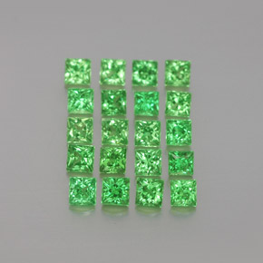 1.34 ct Green Tsavorite Garnet Stone, Natural Tsavorite Garnet in Princess-Cut Shape for Sale