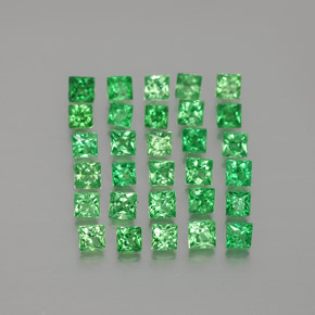1.62 ctw Green Tsavorite Garnet Stones, Natural Tsavorite Garnet in Princess-Cut Shape for Sale