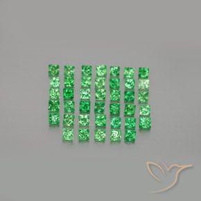 1.68ctw Natural Medium Green Tsavorite Garnet, Square, VVS-VS