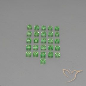 Tsavorite Garnet Gemstones in 2.3 x 2.3 mm Size for Sale, Tsavorite Garnet Stones in Bright Green Color