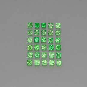 1.42 ctw Green Tsavorite Garnet Gemstones, Tsavorite Garnet Gems in Princess-Cut Shape for Sale.