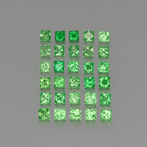 1.42 ctw Green Tsavorite Garnet Stones, Natural Tsavorite Garnet in Princess-Cut Shape for Sale