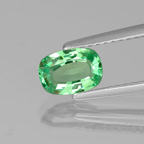 0.84 ct Green Tsavorite Garnet Gemstone, Tsavorite Garnet Gem in Cushion-Cut Shape for Sale.