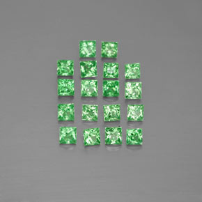 hellgrün Tsavorit / Tsavolith Edelstein - 0.1ct Prinzess-Schliff (ID: 355861)