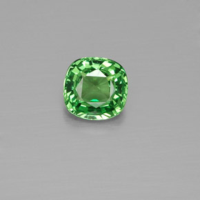 0.48 ct Green Tsavorite Garnet Gemstone, Tsavorite Garnet Gem in Cushion-Cut Shape for Sale.