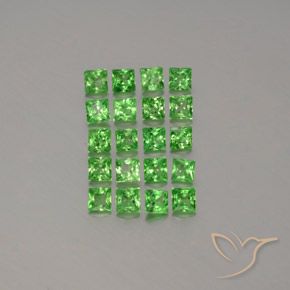 1.34ctw Natural Lively Green Tsavorite Garnet, Square, VVS-VS