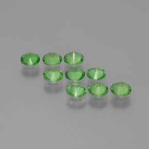 Tsavorite Garnet Gemstones in 3.9 mm Size for Sale, Tsavorite Garnet Stones in Bright Green Color