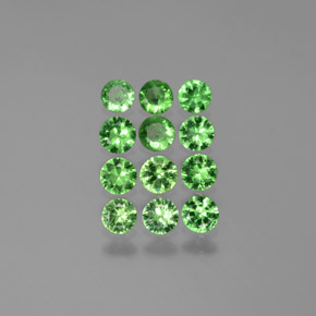 Verde intenso Granate Tsavorita Gema - 0.1ct Corte Diamante (ID: 375075)