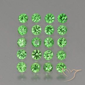 2.24 ctw Green Tsavorite Garnet Stones, Natural Tsavorite Garnet in Diamond-Cut Shape for Sale