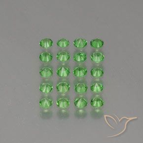 Tsavorite Garnet Gemstones in 3 mm (calibrated) Size for Sale, Tsavorite Garnet Stones in Electric Green Color