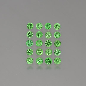 1.76 ctw Green Tsavorite Garnet Gemstones, Tsavorite Garnet Gems in Diamond-Cut Shape for Sale.