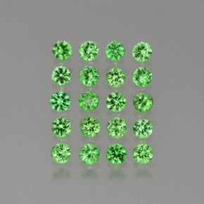 1.76 ctw Green Tsavorite Garnet Stones, Natural Tsavorite Garnet in Diamond-Cut Shape for Sale