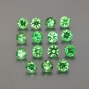 Medium Green 沙弗莱石榴石 Gem - 0.2ct 钻石切割 (ID: 380355)