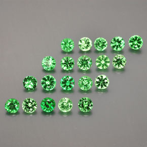 ミディアムグリーン ツァボライトガーネット 宝石 - 0.1ct ダイヤモンドカット (ID: 380356)