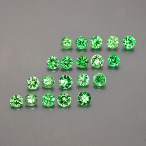 亮绿色 沙弗莱石榴石 Gem - 0.1ct 钻石切割 (ID: 380358)