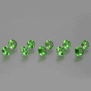 1.86 ctw Green Tsavorite Garnet Stones, Natural Tsavorite Garnet in Diamond-Cut Shape for Sale