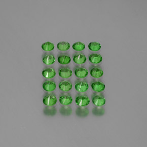 Tsavorite Garnet Gemstones in 2.8 mm (calibrated) Size for Sale, Tsavorite Garnet Stones in Medium Green Color
