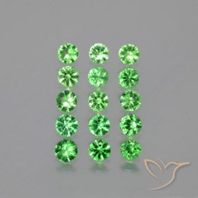 Vert moyen Grenat Tsavorite gemme - 0.2ct Diamant de coupe (ID: 380645)