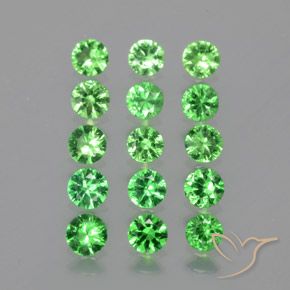 2.51 ctw Green Tsavorite Garnet Stones, Natural Tsavorite Garnet in Diamond-Cut Shape for Sale